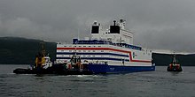 Akademik Lomonosov is as of 2023 the only operational floating nuclear power plant. Akademik Lomonosov 20190823, cropped.jpg