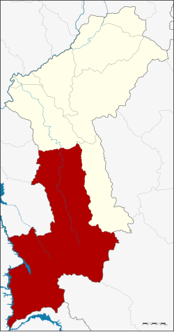 Lamphun Province bölgesindeki bölge konumu