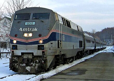 Amtrak train in Brattleboro