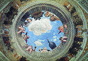 Soffitto della Camera degli Sposi, dipinto da Andrea Mantegna nel Palazzo Ducale a Mantova