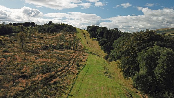 Antonine Wall near Bar Hill showing ditch