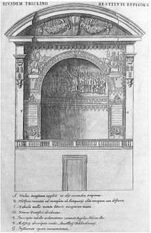 A drawing of the original tomb of Pope Leo III Archive plan for the original Tomb of Pope Leo III.jpg