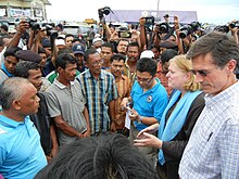 Anne C. Richard visiting Rohingya refugee camp in Aceh in 2015 Assistant Secretary for Population, Migration, and Refugees Anne C. Richard Visiting Rohingya Refugee Camp in Aceh (19012659706).jpg