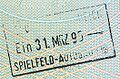 Pre-Schengen Autobahn border passport stamp