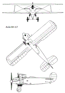 Avia BH-17 3-view drawing Avia BH-17 draw.gif