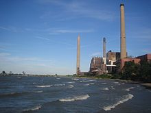 A coal-fired power plant in Avon Lake, Ohio located on Lake Erie Avon Lake power plant.jpg