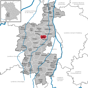 Poziția localității Aystetten