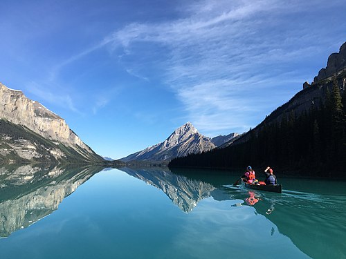 Maligne Lake in Jasper National Park. Photograph: Lauratrout2