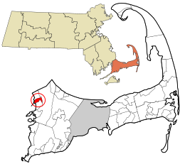 Location in Barnstable County and the state of ماساچوست ایالتی.