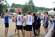 Deutsch: Beachhandball Europameisterschaften 2019 (Beach handball Euro); Tag 2: 3. Juli 2019 – Männer, Vorrunde Gruppe D, Ungarn-Schweden 2:0 (23:22, 32:24) English: Beach handball Euro; Day 2: 3 July 2019 – Women Preliminary Round Group A – Men Preliminary Round Group D – Hungary-Sweden 2:0 (23:22, 32:24)