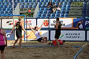 Deutsch: Beachhandball Europameisterschaften 2019 (Beach handball Euro); Tag 1: 2. Juli 2019 – Männer, Vorrunde Gruppe D, Polen-Schweden 2:1 (18:10, 15:9; 8:6) English: Beach handball Euro; Day 1: 2 July 2019 – Men Preliminary Round Group D – Poland-Sweden 2:1 (18:10, 15:9; 8:6)