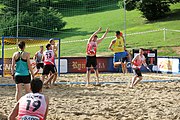 Deutsch: Beachhandball Europameisterschaften 2019 (Beach handball Euro); Tag 1: 2. Juli 2019 – Männer, Vorrunde Gruppe C, Schweiz-Ukraine 2:1 (22:23, 17:14, 9:6) English: Beach handball Euro; Day 1: 2 July 2019 – Men Preliminary Round Group C – Switzerland-Ukraine 2:1 (22:23, 17:14, 9:6)