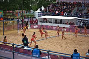 Deutsch: Beachhandball bei den Olympischen Jugendspielen 2018; Tag 5, 10. November 2018; Mädchen, Hauptrunde - Kroatien-Argentinien 1:2 English: Beach handball at the 2018 Summer Youth Olympics at 11 October 2018 – Girls Main Round – Croatia-Argentina 1:2