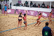 Deutsch: Beachhandball bei den Olympischen Jugendspielen 2018; Tag 6, 12. Oktober 2018; Mädchen, Hauptrundenspiel – Chinesisch Taipei (Taiwan)-Paraguay 0:2 English: Beach handball at the 2018 Summer Youth Olympics at 12 October 2018 – Girls Main Round – Chinese Taipei (Taiwan)-Paraguay 0:2