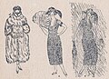 Cartoon showing women from Belgium, 1930