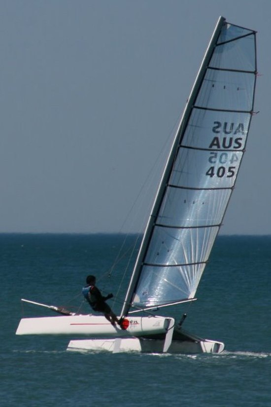 A Formula 16 beachable catamaran