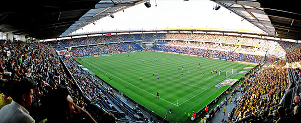 Panorama view of Brøndby Stadion at the 3–0 win against Horsens on 5 August 2006