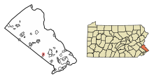 Bucks County Pennsylvania Incorporated and Unincorporated areas Ivyland Highlighted.svg