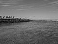 By water taxi entering Tortuga Bay, Black and white photograph.JPG