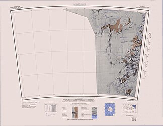 Karte von 1967 mit den MacAlpine Hills im Norden, südlich des Law Glacier