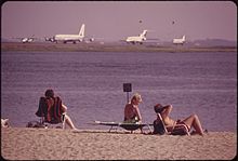 Constitution Beach, 1973 CONSTITUTION BEACH-WITHIN SIGHT AND SOUND OF LOGAN AIRPORT'S TAKEOFF RUNWAY. 22R - NARA - 548468.jpg