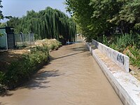 San Carlos Canal in picture begun to be built in 1772 in response to years of drought. Canal San Carlos.JPG