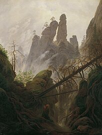 Caspar David Friedrich, Rocky Landscape in the Elbsandsteingebirge, 1822/1823