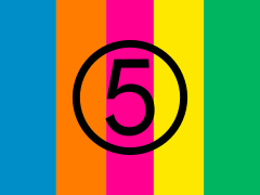 The original Channel 5 logo used from 30 March 1997 to 16 September 2002.
