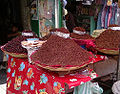 Different sizes of chapulines for sale in Oaxaca, Mexico.