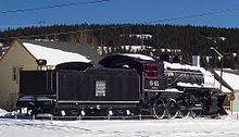 C&S Engine 641, the line's last operating standard-gauge steam locomotive, used on the Climax-Leadville run until 1962. On display in Leadville; photo 2010. Colorado and Southern Engine 641.jpg