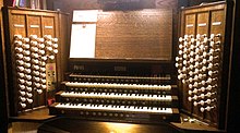 Console of the Hill Organ at Peterborough Cathedral ConsoleSmall.jpg