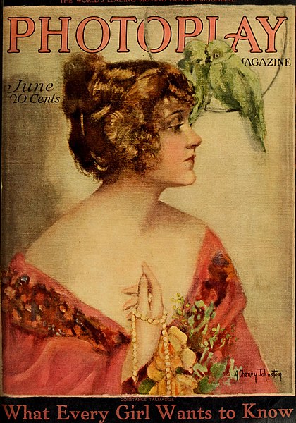 On the cover of Photoplay magazine, 1919