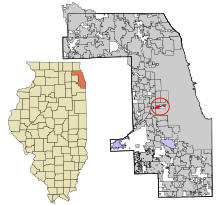 Cook County Illinois incorporated and unincorporated areas Forest View highlighted.svg