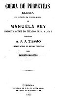 Elegia por occasião da sentida morte de Manuela Rey por Ernesto Marecos.