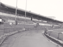 First bend of the greyhound track c. 1980 Coventry Brandon greyhound track c.1980.png
