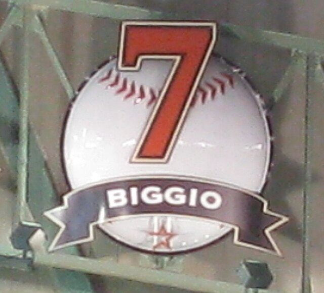 Men's Houston Astros #7 Craig Biggio Retired Navy Blue 2016