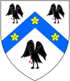 Arms of Bishop Cranmer: Argent, on a chevron azure between three pelicans sable vulning themselves proper as many cinquefoils or Cranmer BishopricArms.png