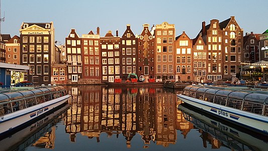 Crooked buildings in Amsterdam