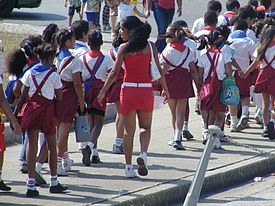 Schoolchildren in Havana Cuban school children.jpg