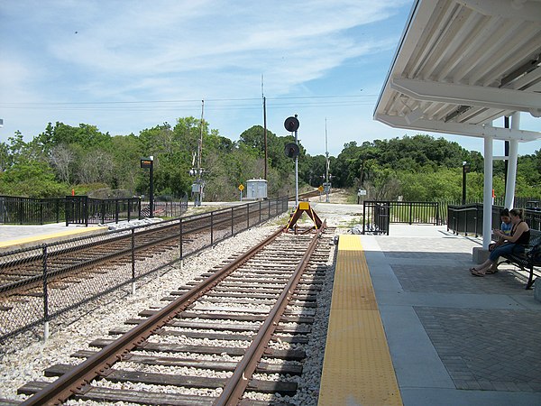 Looking north from the DeBary station; SunRail plans to expand north to DeLand from here