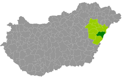 A Derecskei járás elhelyezkedése Magyarországon