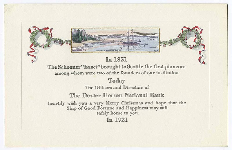 File:Dexter Horton National Bank Christmas card, 1921 (MOHAI 11600).jpg