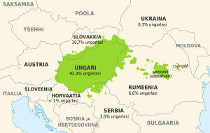 Ungari keele kõnelejate leviala Kesk-Ida-Euroopas.