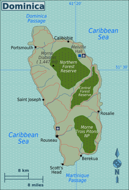 Map of Dominica