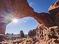 * Nomination The southeastern arch of Double Arch as seen looking outward from between the pair. --GyozaDumpling 09:30, 5 January 2024 (UTC) * Decline  Oppose Lens flares not well handled. --C messier 21:17, 7 January 2024 (UTC)