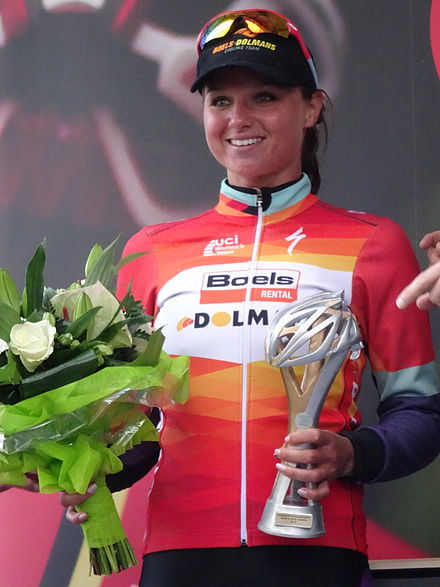 Chantal Blaak lors de sa victoire du Samyn des Dames 2015.