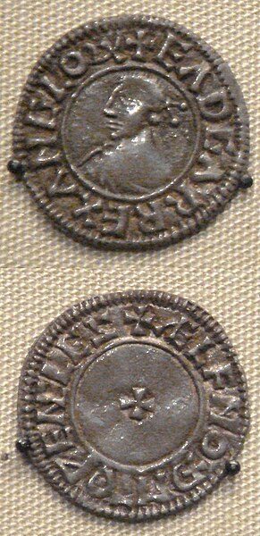 A coin of Edgar, struck in Winchcombe in Gloucestershire (c. 973-975).