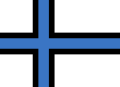 Nepřijatý návrh estonské vlajky vycházející z nordického kříže (2001)