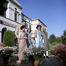 Kennedy with Jawaharlal Nehru and his daughter Indira Gandhi First Lady Jacqueline Kennedy with Prime Minister Jawaharlal Nehru and his daughter Indira Gandhi.jpg