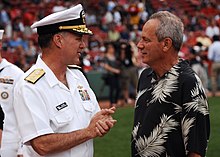 Lucchino, at right, with Vice Chief of Naval Operations Adm. Mark Ferguson in 2012